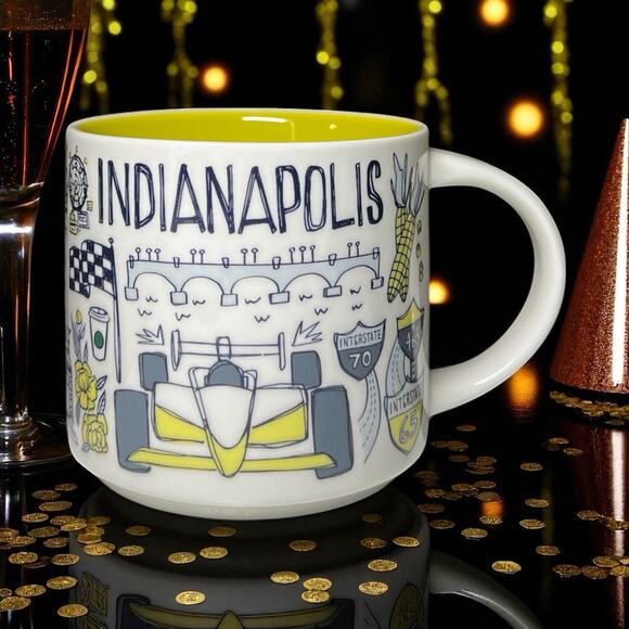 Starbucks 2021 INDIANAPOLIS Indiana Been There Series 14oz Coffee Mug EUC - Picture 1 of 8